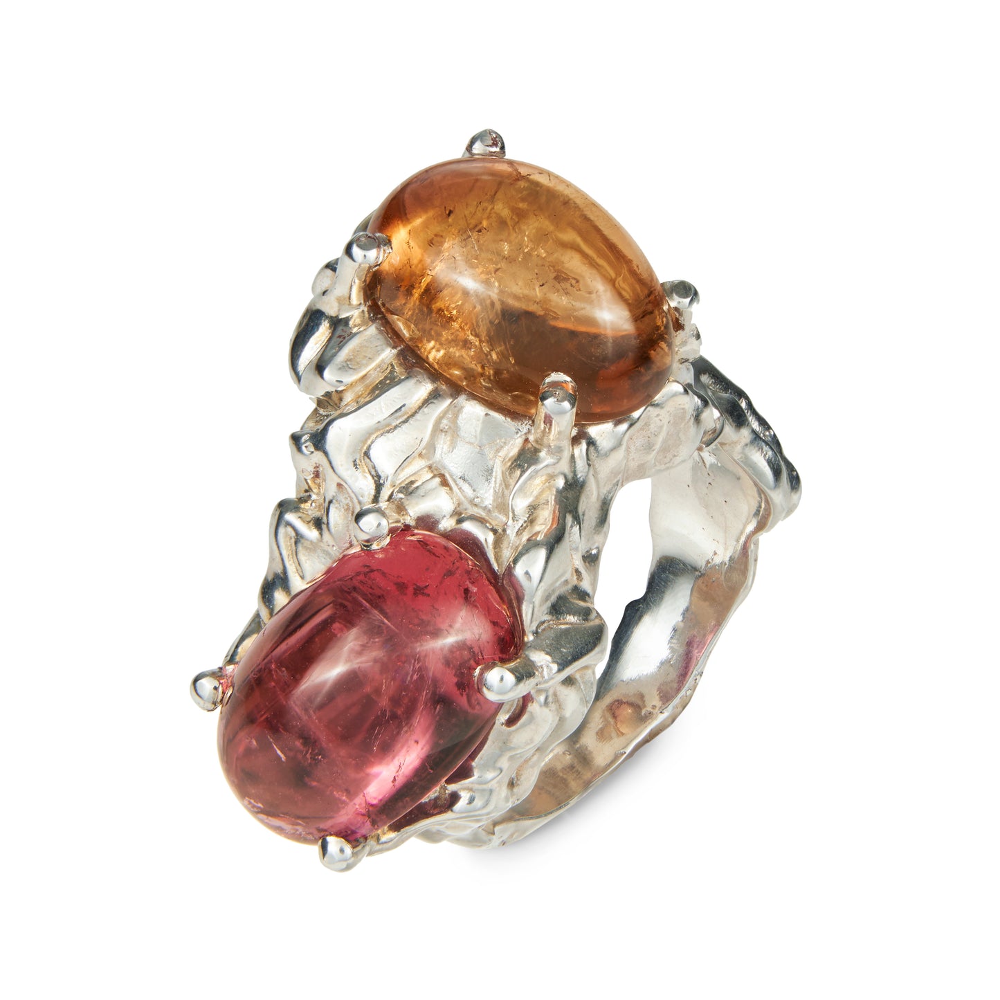 DUO - ARGENTO 925 - TORMALINE CABOCHON NATURALI