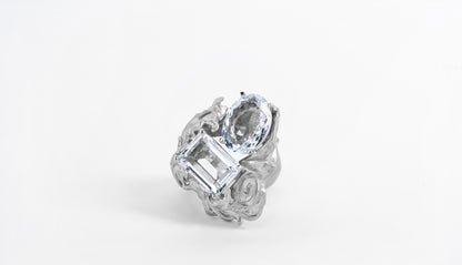 ANELLO SOPHIA - ACQUAMARINE NATURALI - ARGENTO 925