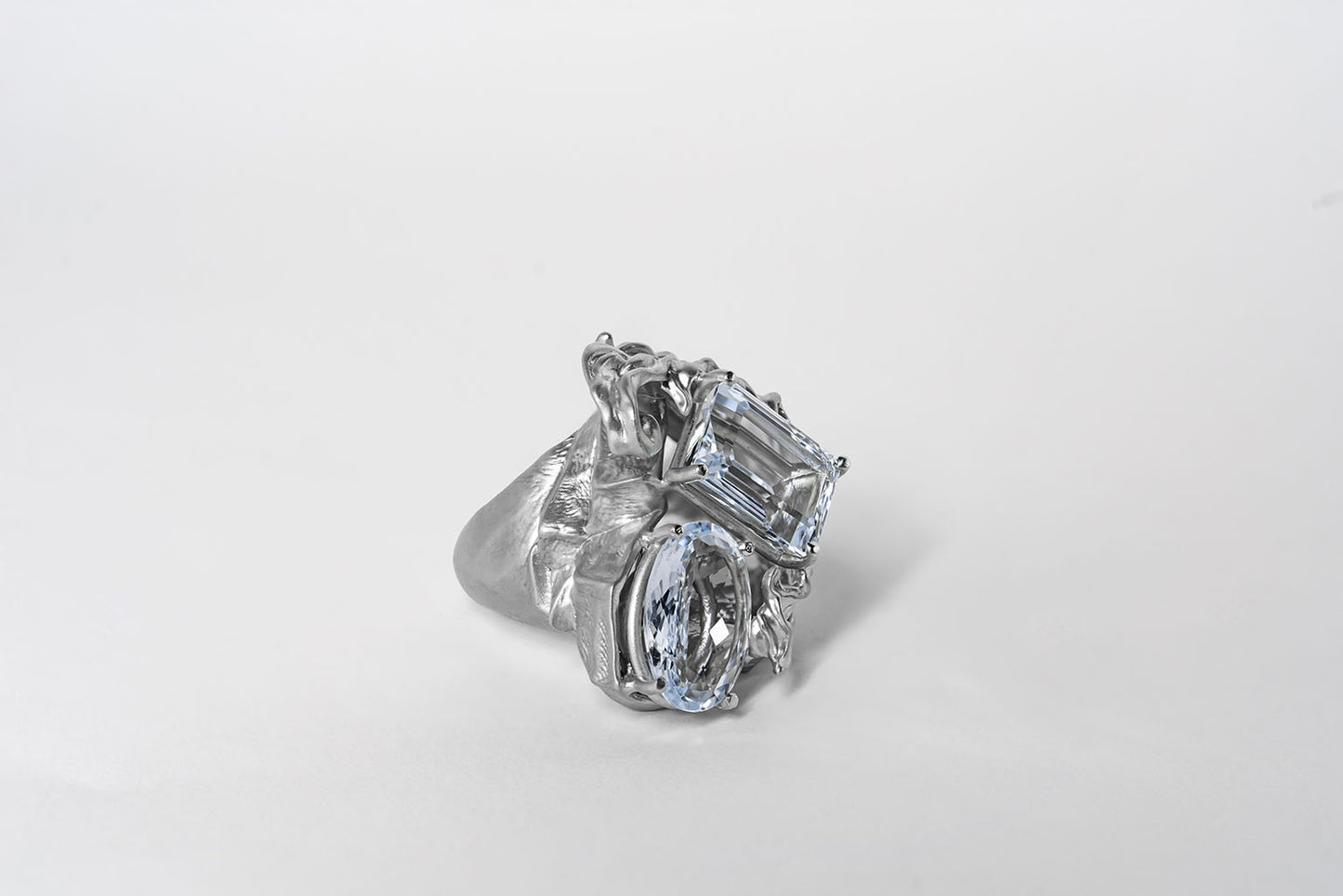 ANELLO SOPHIA - ACQUAMARINE NATURALI - ARGENTO 925