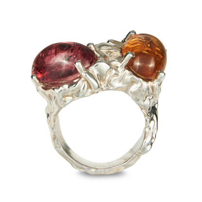 DUO - ARGENTO 925 - TORMALINE CABOCHON NATURALI